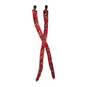 Vintage Disney Red & Mickey Mouse Adjustable Suspenders